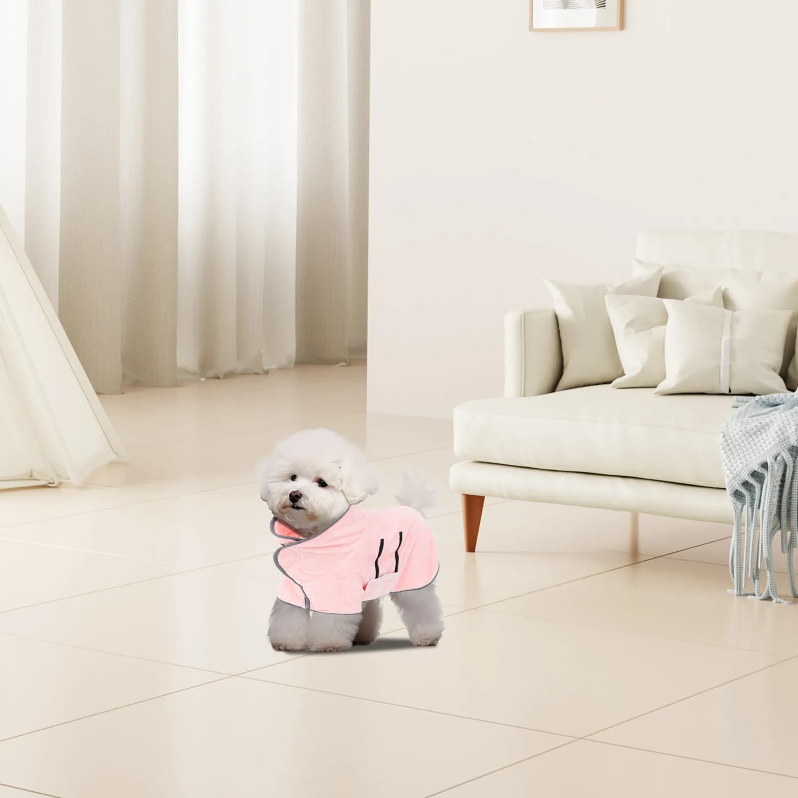 Accappatoio per Cani ad Asciugatura Rapida, Super Assorbente, per Cani Piccoli e Grandi, Accessorio per Toelettatura in Morbido Pile Corallo