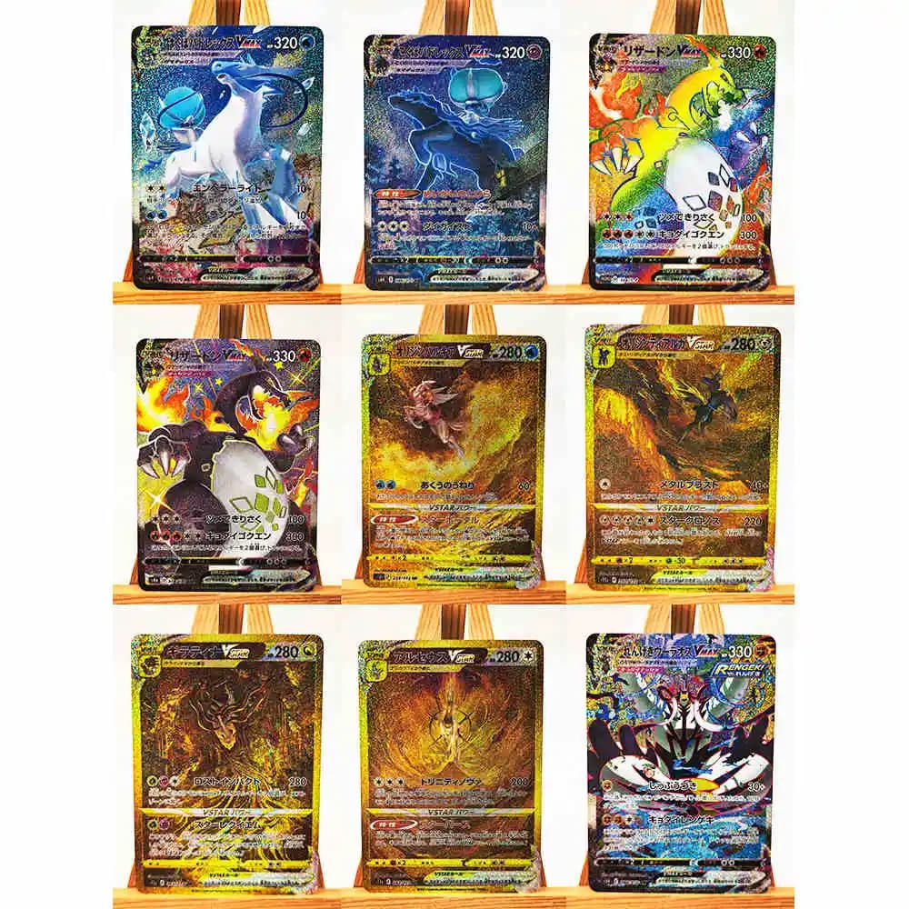Fai da te 9 pezzi/set Charizard Pocket Self-Control Ptcg Raccogli firma Trading Flash Card Anime Cartoon Gift