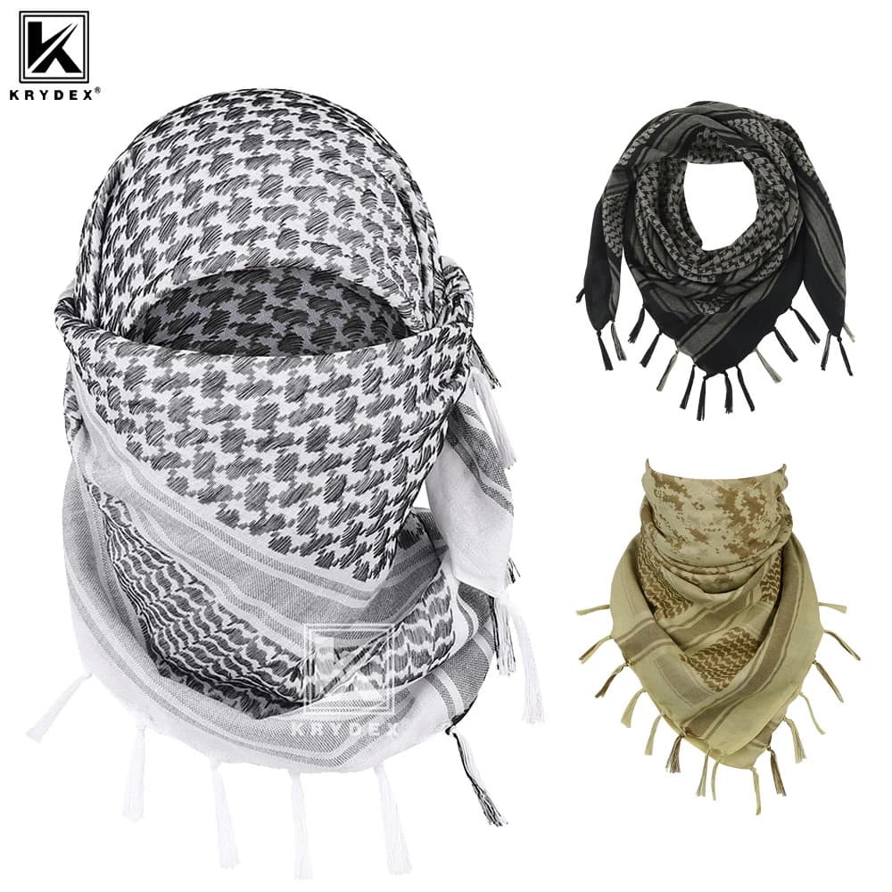 KRYDEX Sciarpa tattica Keffiyeh Testa Sciarpe al collo Shemagh Passamontagna traspirante Maschera per escursioni all'aperto Campeggio Cylcing