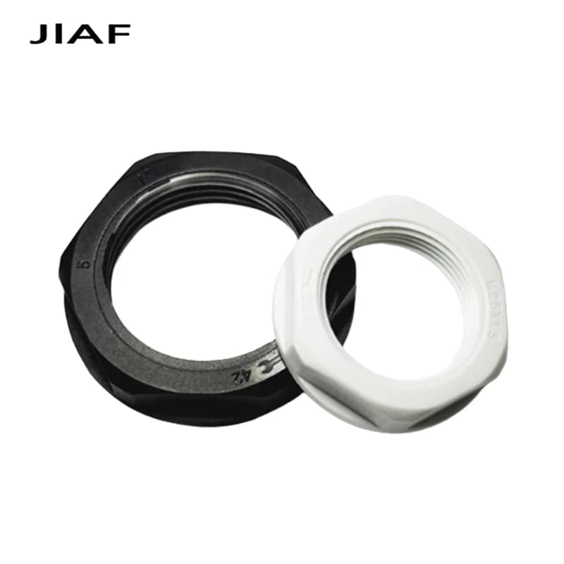 Nylon Flange Nuts G1 G1/2 G3/4 Black White Hex Plastic Nut for Heat/ Electricity Insulation G Series Thread Flat Bottom Nuts