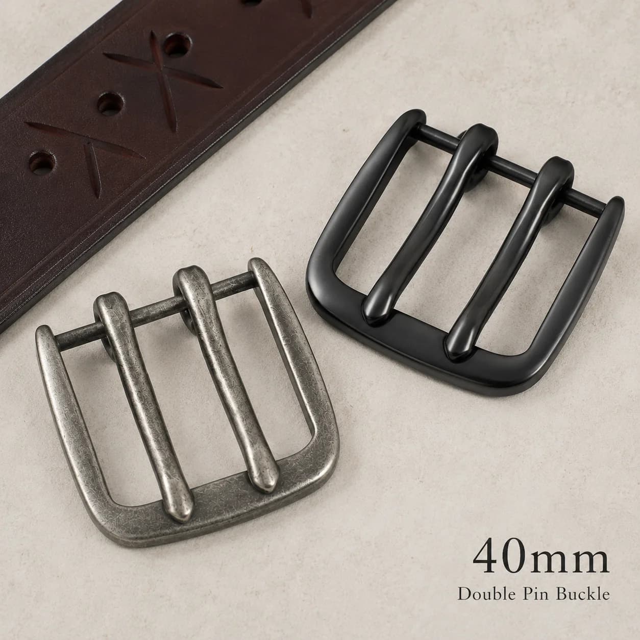 1/2/5 Pezzi Fibbia a Doppio Perno da 40mm in Metallo, Fibbie Regolabili per Cinture, Ganci per Cinghie di Pantaloni e Borse, Accessori Hardware Fai-da-te per Pelle