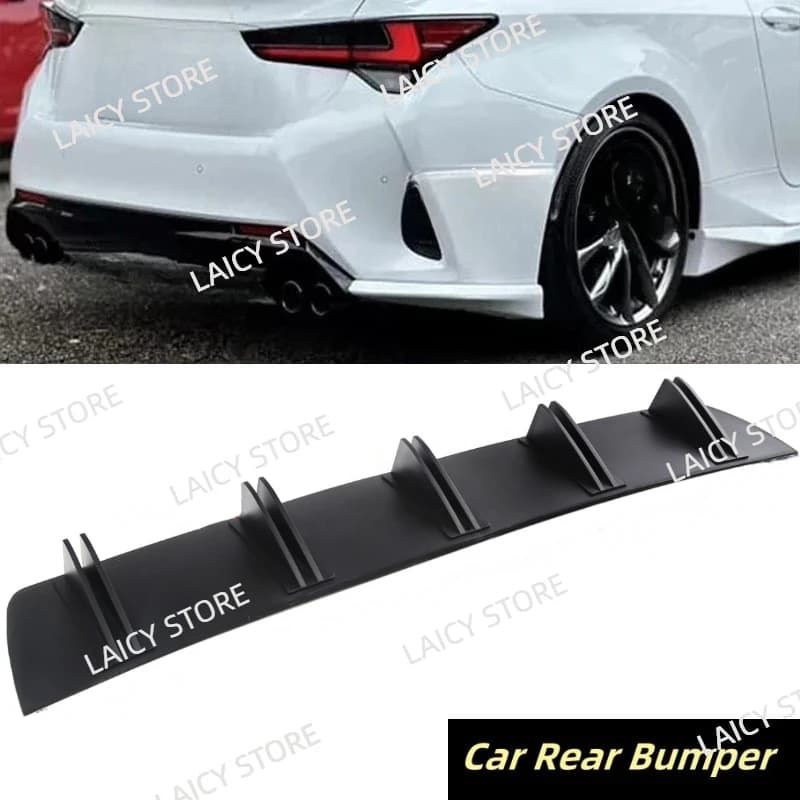 LAICY For L-exus RC300 RC350 Auto Diffuser Rear Shark Pins Splitter Mento Spoiler Labbro Shunt Bumpers Rear Black Lip