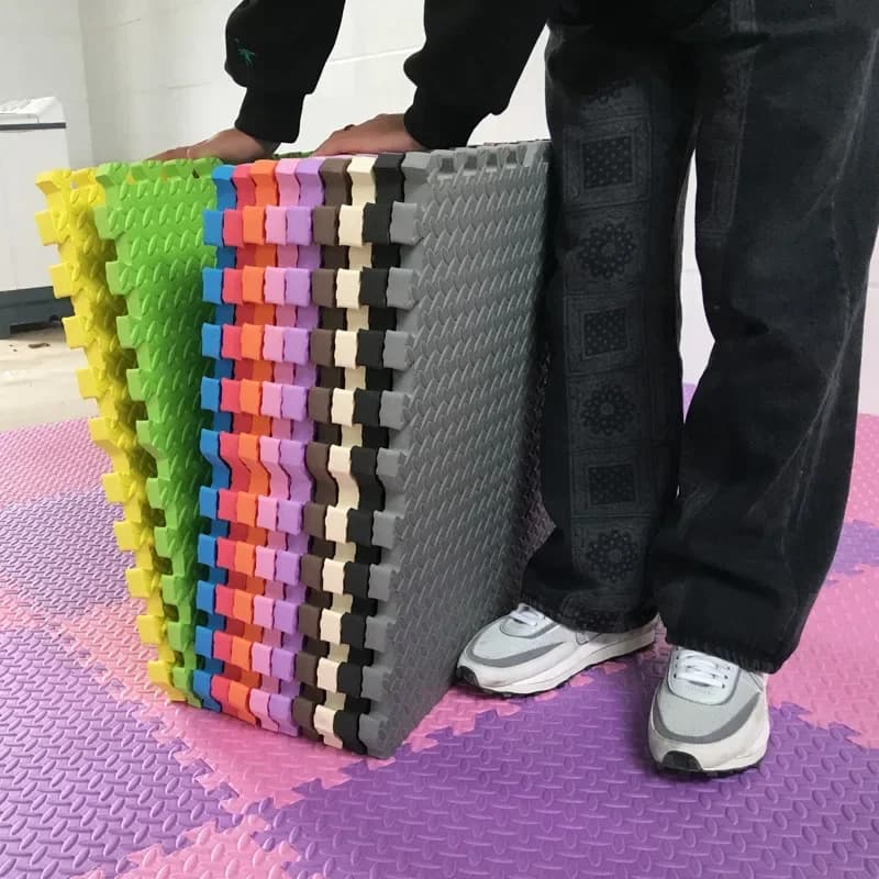 6PCS sport Gym Mat Protection EVA Leaf Grain tappetini Yoga Fitness antiscivolo Splicing tappeti addensare Shock Room Workout 30*30cm