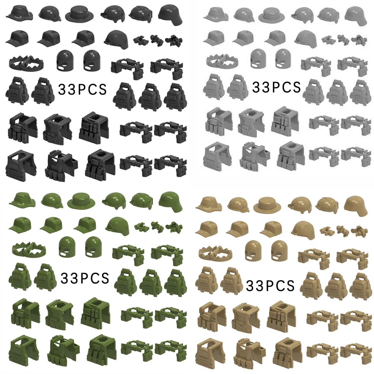 Blocchi da Costruzione Militari con Miniature di Soldati, Set di Equipaggiamento Tattico delle Forze Speciali, Giubbotti Antiproiettile e Accessori per Armature