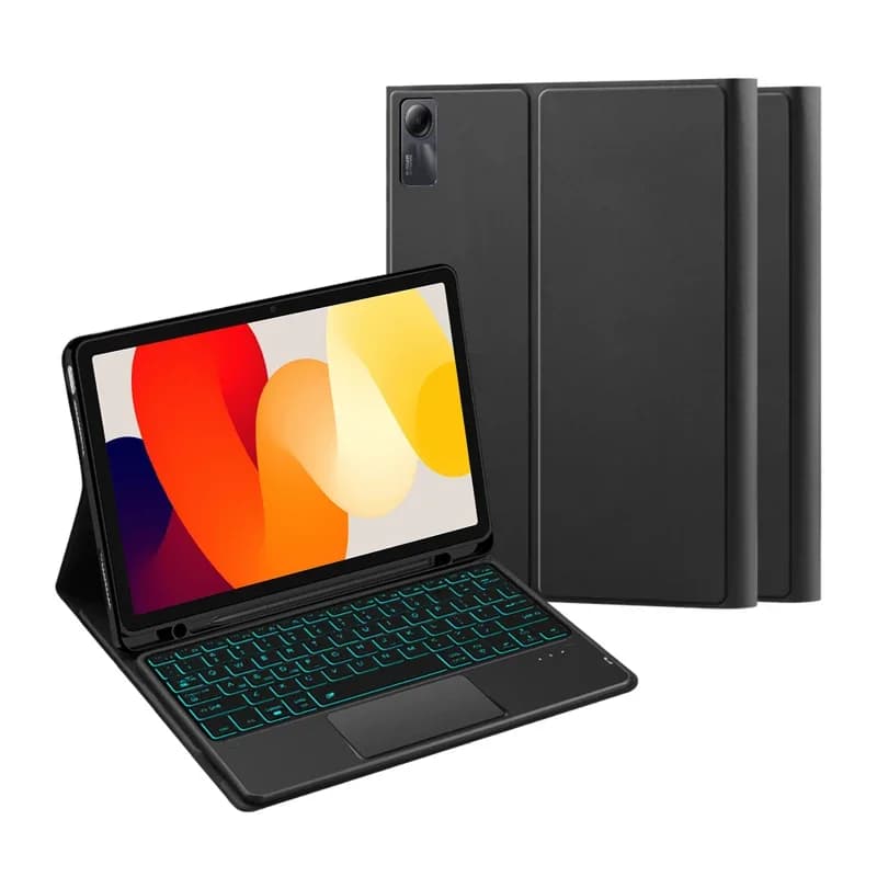 Custodia con tastiera per Xiaomi Redmi Pad SE 11 pollici Redmi Red Mi Pad SE 2023, cover tastiera tablet intelligente retroilluminata con touchpad e funzione stand