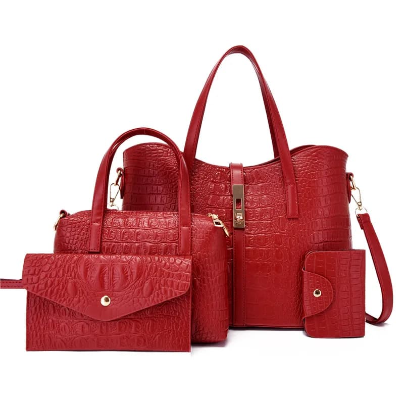 2025 nuova moda versione coreana modello coccodrillo borsa madre e bambino set di quattro pezzi borsa a tracolla borsa a tracolla y2k