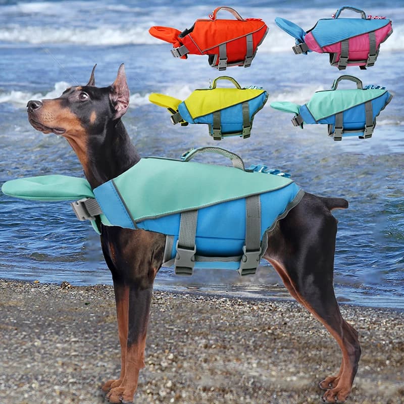 Dog Swimming Clothes Pet Dog Life Jacket Enhanced Buoyancy Safety Vest with Handle for Small Medium Dogs Cat Pet Surfing Costume