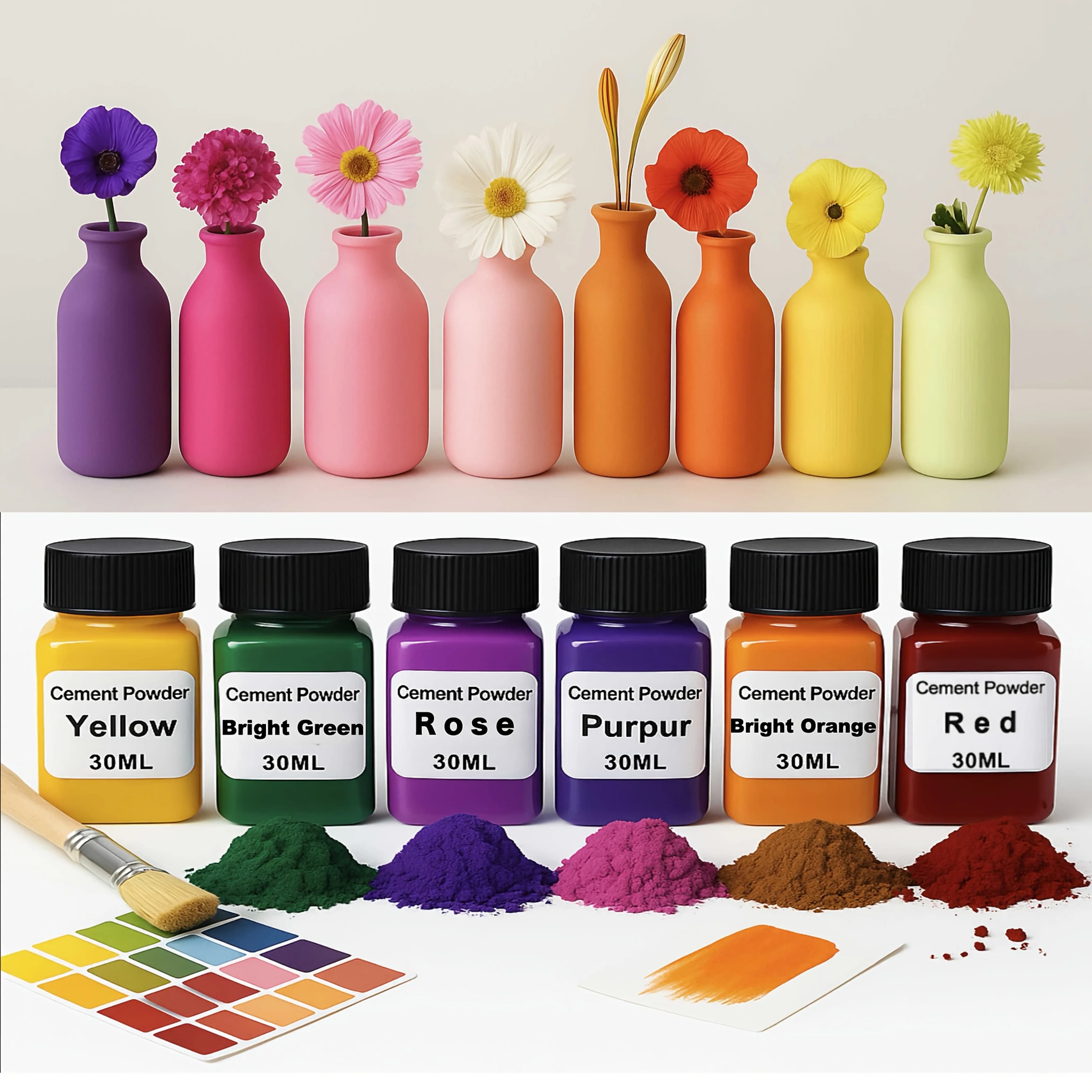 Gesso pigments, set of 6 pieces, DIY handicrafts, coloring candles, coloring cementitious paints, etc., multipurpose pigmented powder, suitable for beginners