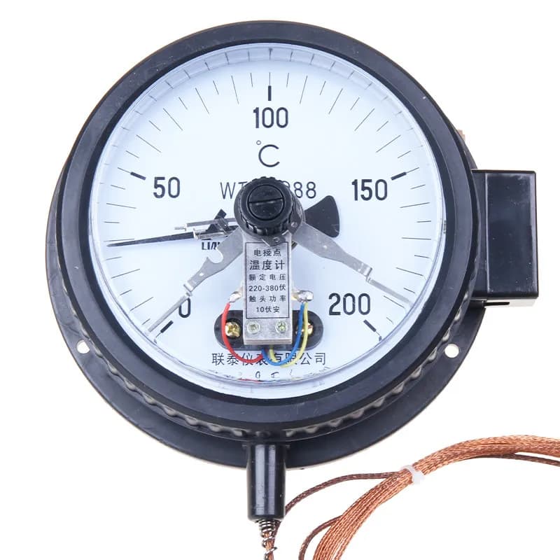 Termometro a Contatto Elettrico WTQ-288, Termometro Industriale per Caldaie, Termometro a Lancetta M33 * 2