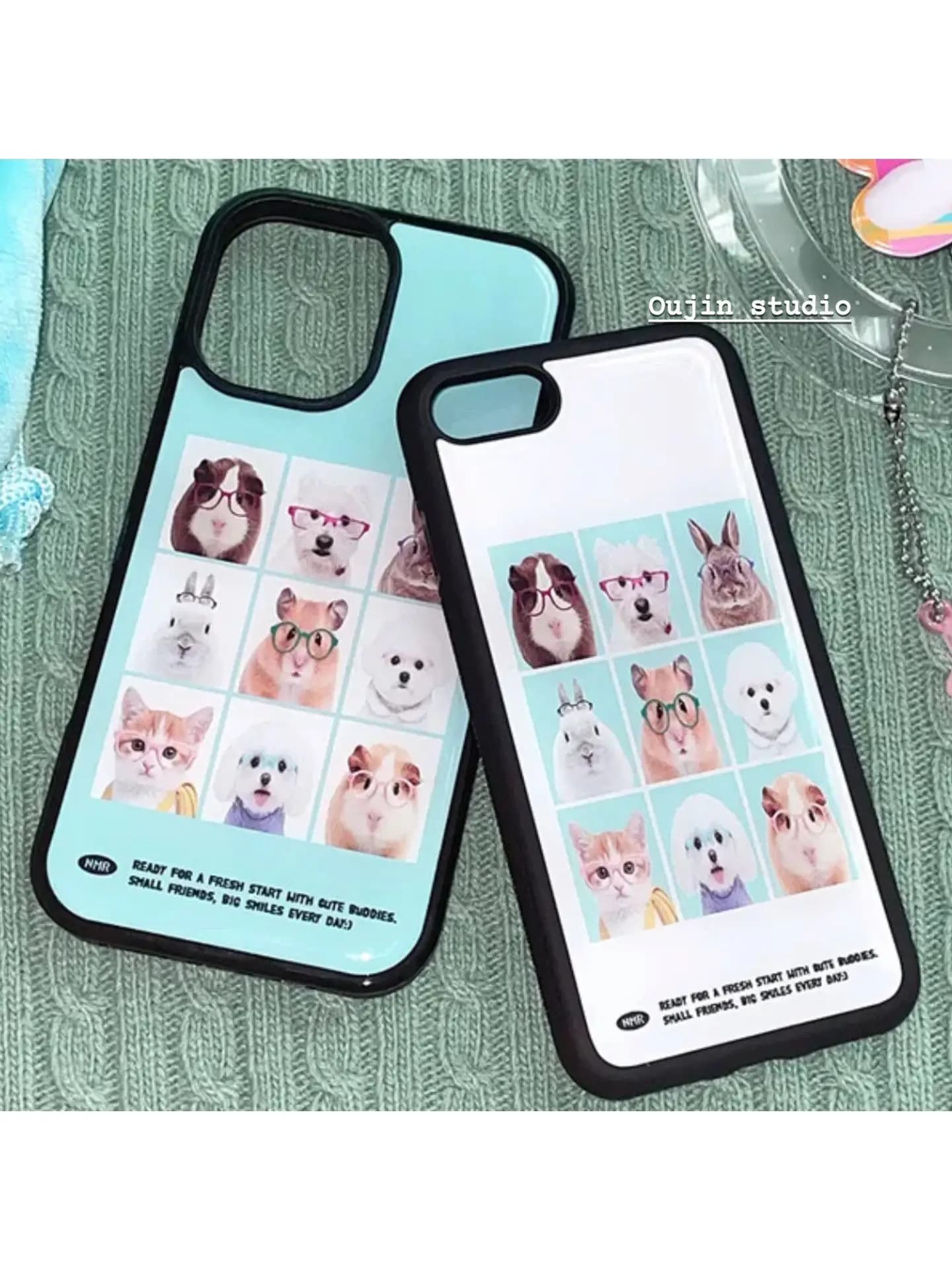 Korean Ins Animal Print Creative Personality Matte Phone Case For iPhone 17 16 15 14 Plus 13 12 11 Pro Max Shockproof Back Cover