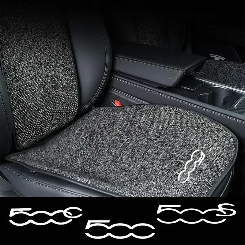 Seat Covers in Linen and Cotton Breathable and Comfortable for Fiat 500e 500c 500s 500, Self Seat Protection Accessories