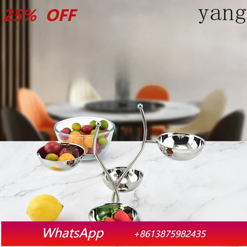 Vassoio per Snack in Acciaio Inox, Piatto per Frutta in Metallo per Bar e KTV, Piatto per Dim Sum, Porta Frutta Secca e Caramelle, Espositore per Dessert e Snack con Scomparti