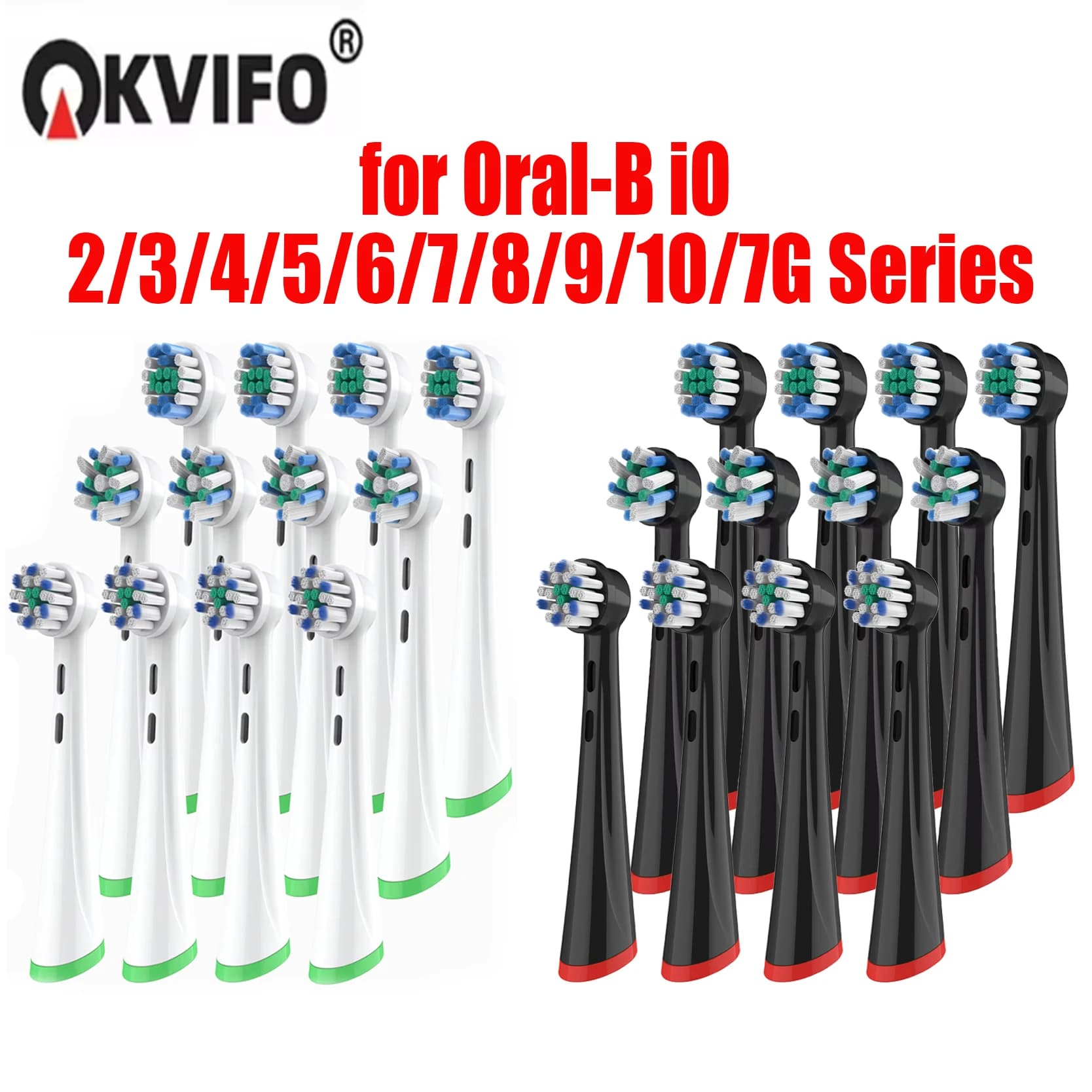 KVIFO 2/4/8 pieces Replacement heads for toothbrush compatible with Oral B iO, Oral-B iO brush heads 2/3/4/5 /6/7/8 / / 10/7