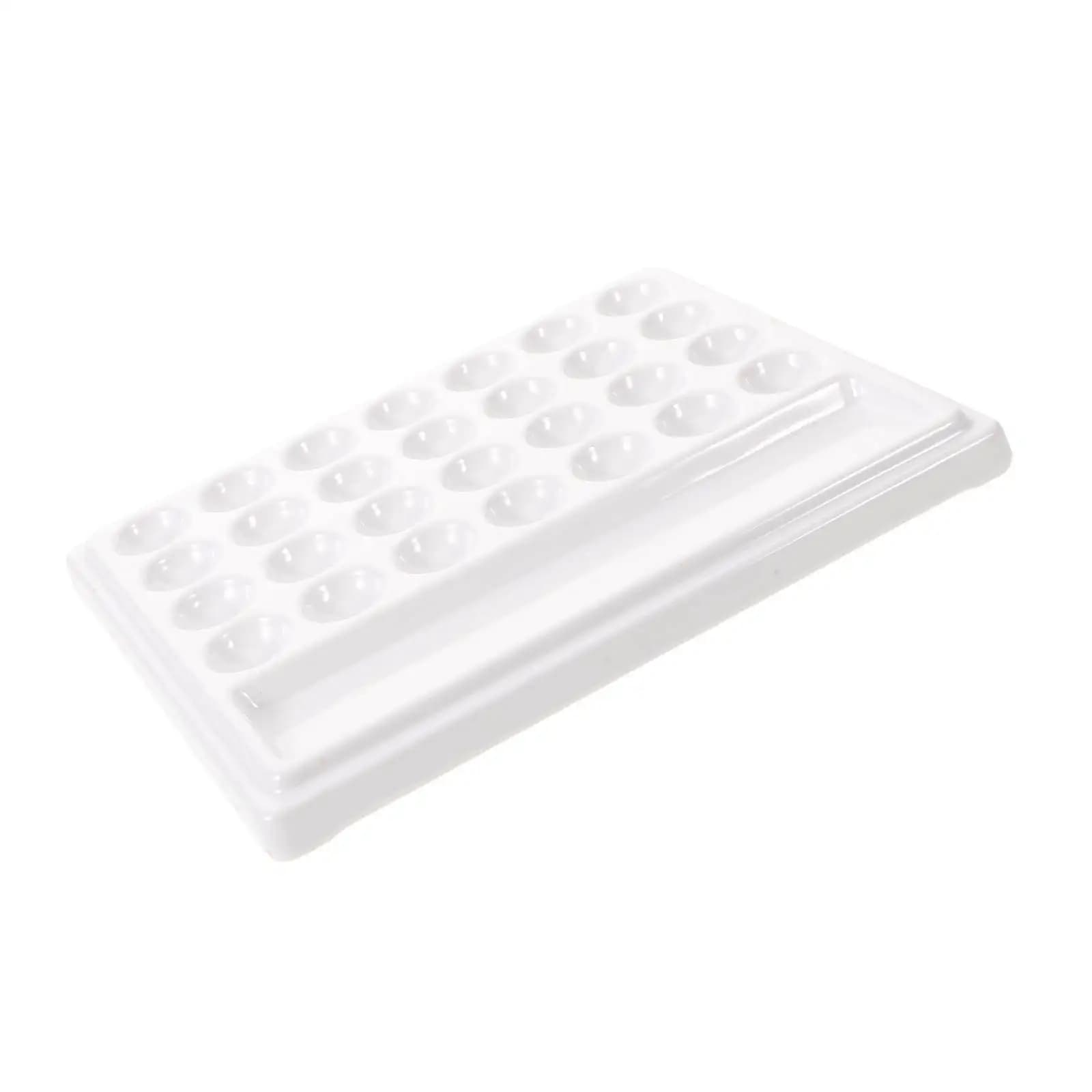 Watercolor Paint Palette Thickened Ceramic Texture Stable Mixing Tray Large Well for Acrylic Oil Watercolor Painting Supplies