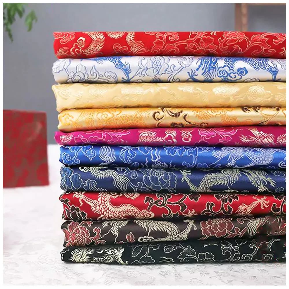 Tessuti jacquard broccato ricamo seta modello drago costume cheongsam kimono materiali per cucire borsa regalo confezione regalo fai da te cravatta