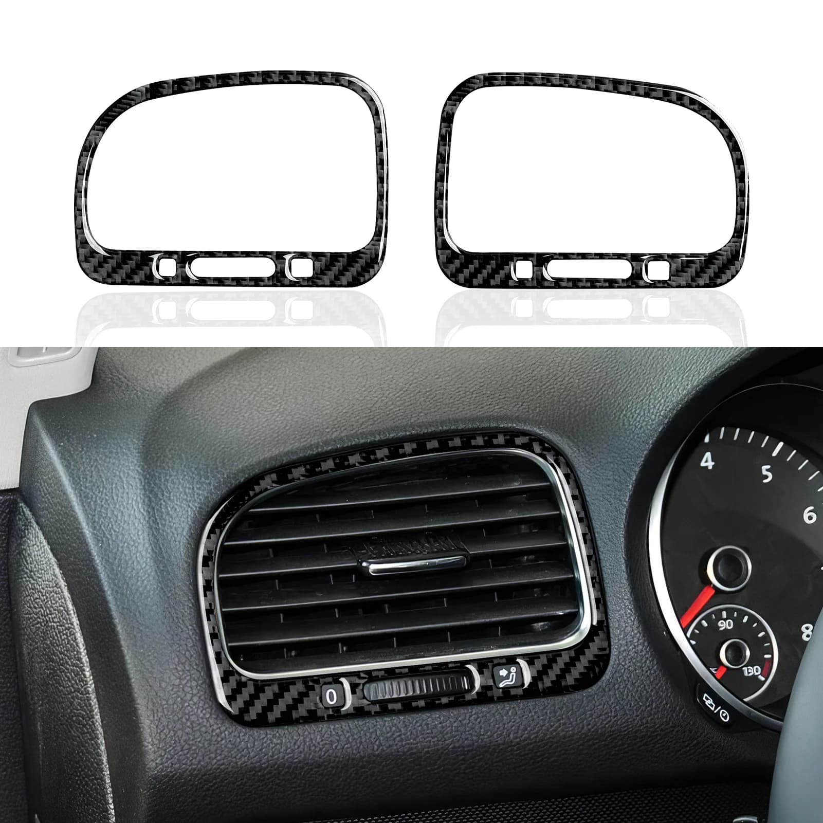 Per Volkswagen Golf VI MK6 Plus R GTI (2010-2014) Cruscotto dell'auto Pannello di Uscita Aria Laterale Adesivo In Fibra di Carbonio Trim Accessori