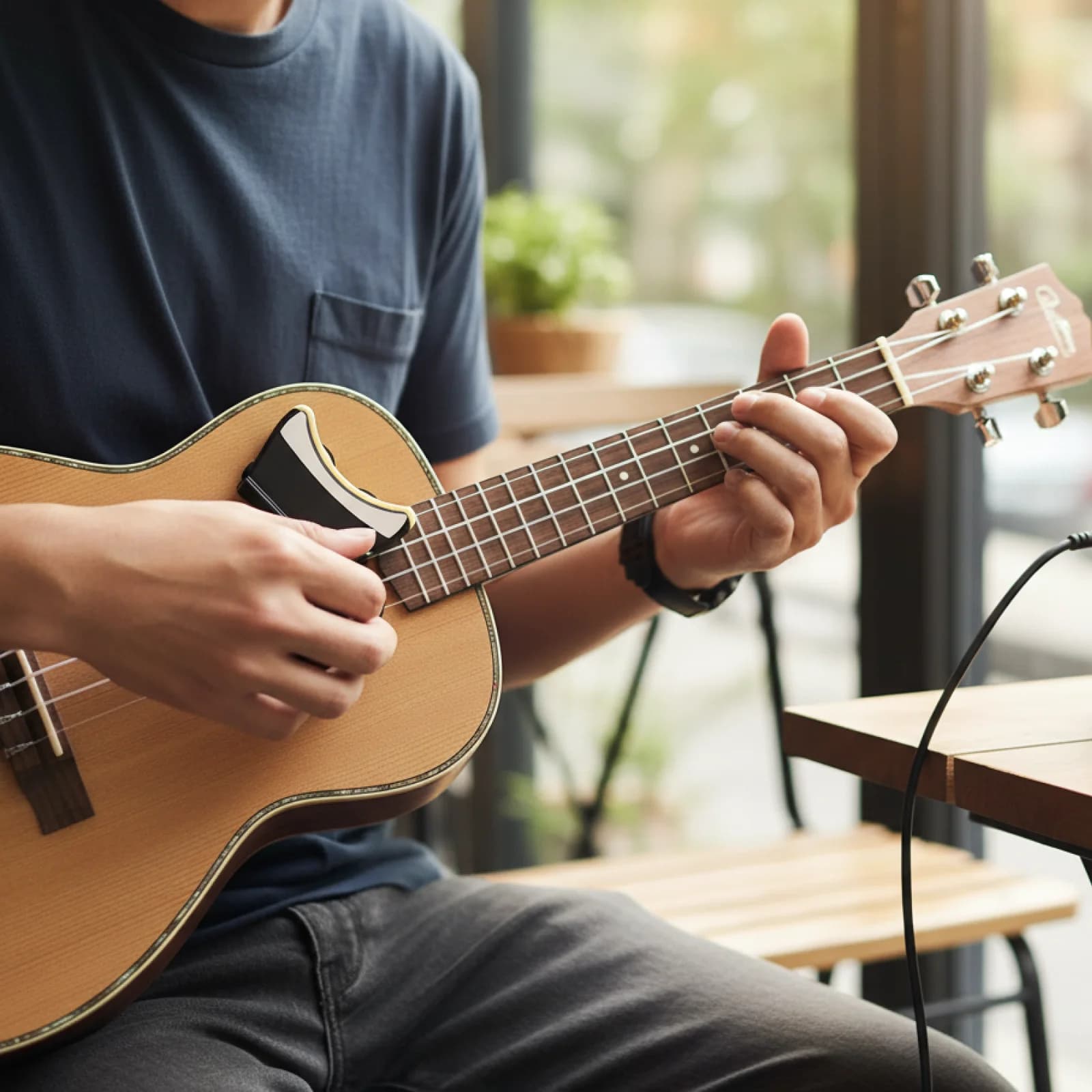 Kit Pickup Piezoelettrico per Ukulele con Volume e Tono Regolabili, per Spettacoli e Studio