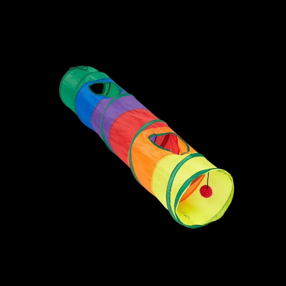 Giocattoli colorati per tunnel pieghevoli per gatti traspiranti con palla Tunnel da gioco per animali domestici Giocattolo interattivo per tubi pieghevoli per animali domestici Allevia la noia