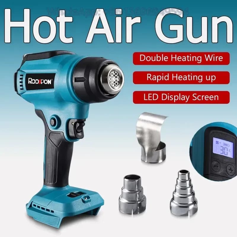Wireless Heat Shrink Wrap Tool with LED Display Construction Hair Dryer Thermal Heating Weld for Model No
