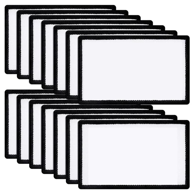 14 Pcs patch di sublimazione tessuto bianco stiratura patch vuote rettangolari patch di riparazione tessuto per vestiti, cappelli