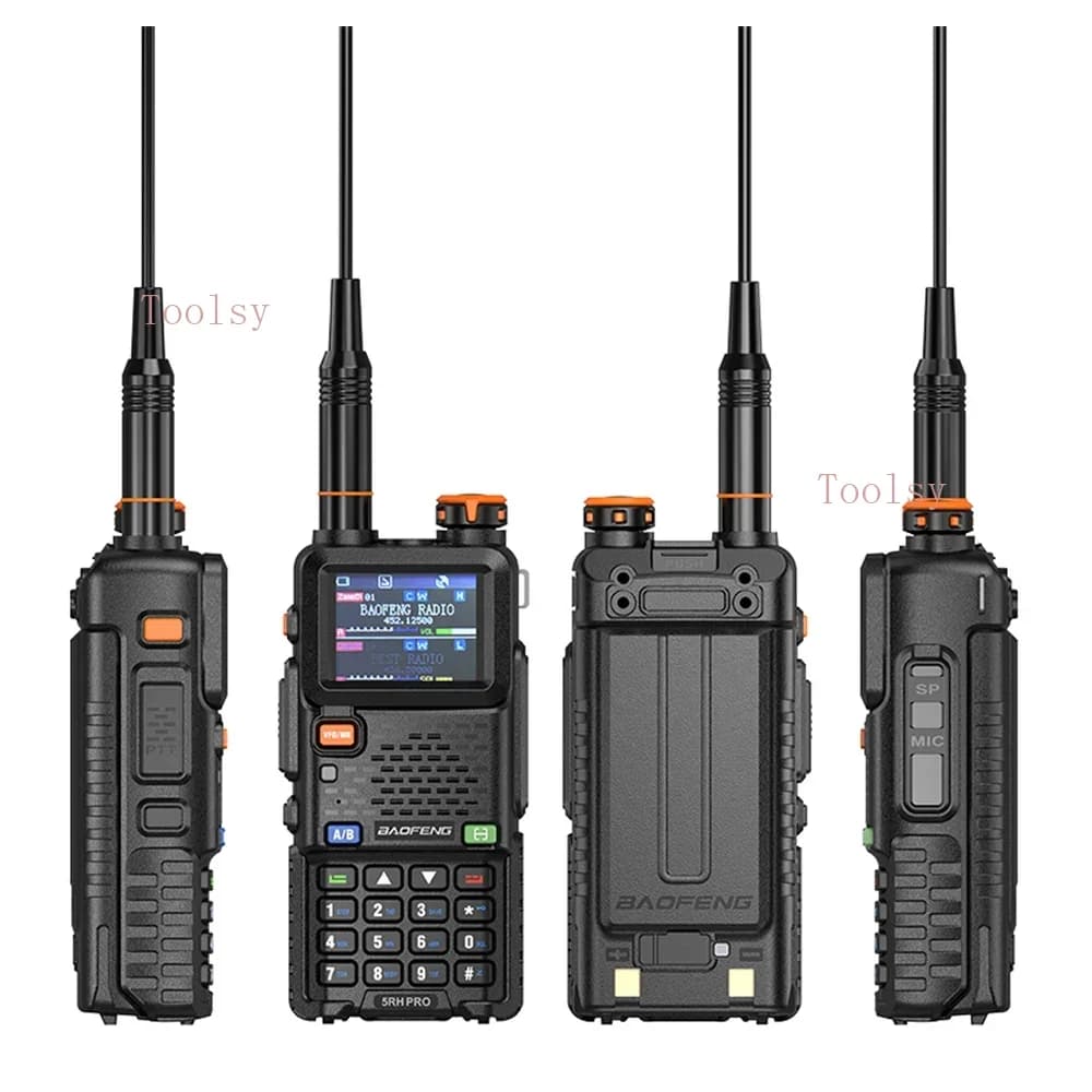 Baofeng 5RH PRO GPS Walkie Talkie 10W Lungo Raggio Portatile Multi Band AM Frequenza di Copia Wireless 640CH Tipo-C Carica Radio a 2 Vie