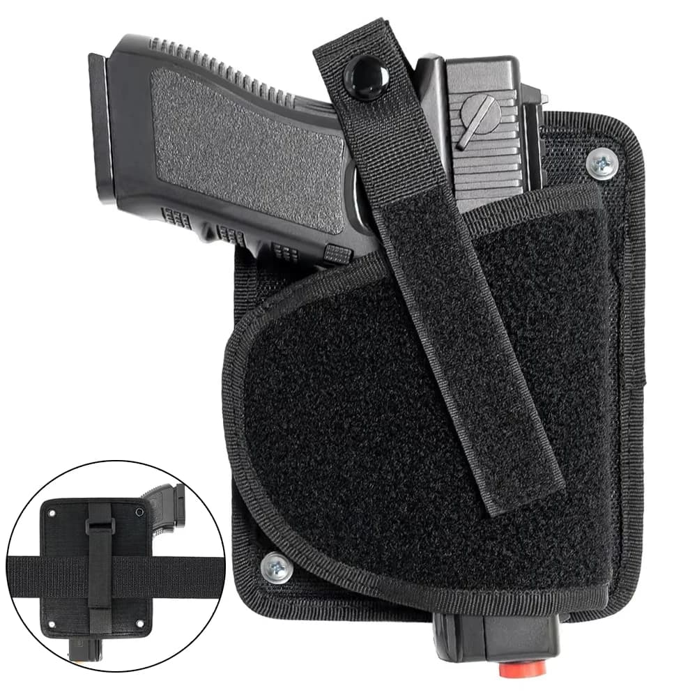 Tactical Pistol Gun Holster with Panel Universal Soft Gun Storage Case Concealed Carry Pistol Carrying Holster Bag for Wall Car