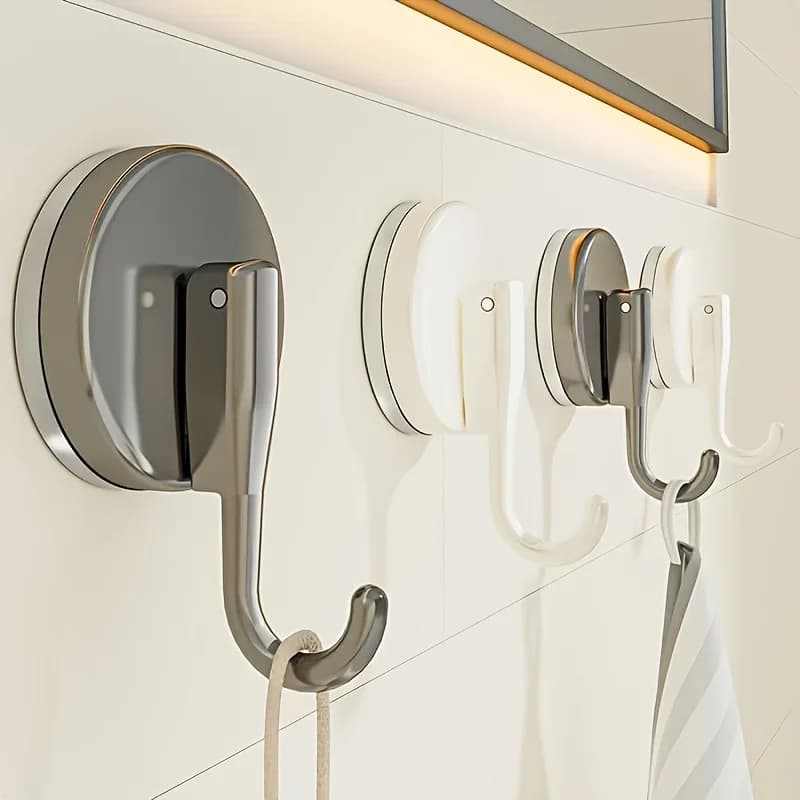 Strong Vacuum Suction Cup Hooks for Kitchen and Bathroom, No Drilling Required,Load-Bearing Hooks for Kitchen