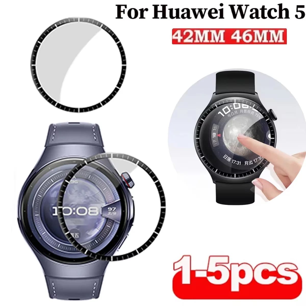 1-5 pcs soft screen protection for Huawei Watch 5 42mm/46mm HD full coverage Flim anti-scratch film Smartwatch protective cover