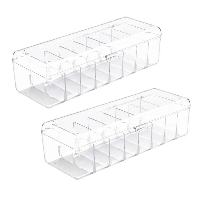 [NUOVO!A93G】 Scatola porta carte collezionabili da 2 pezzi, custodia in plastica per carte collezionabili con divisori rimovibili per carte standard