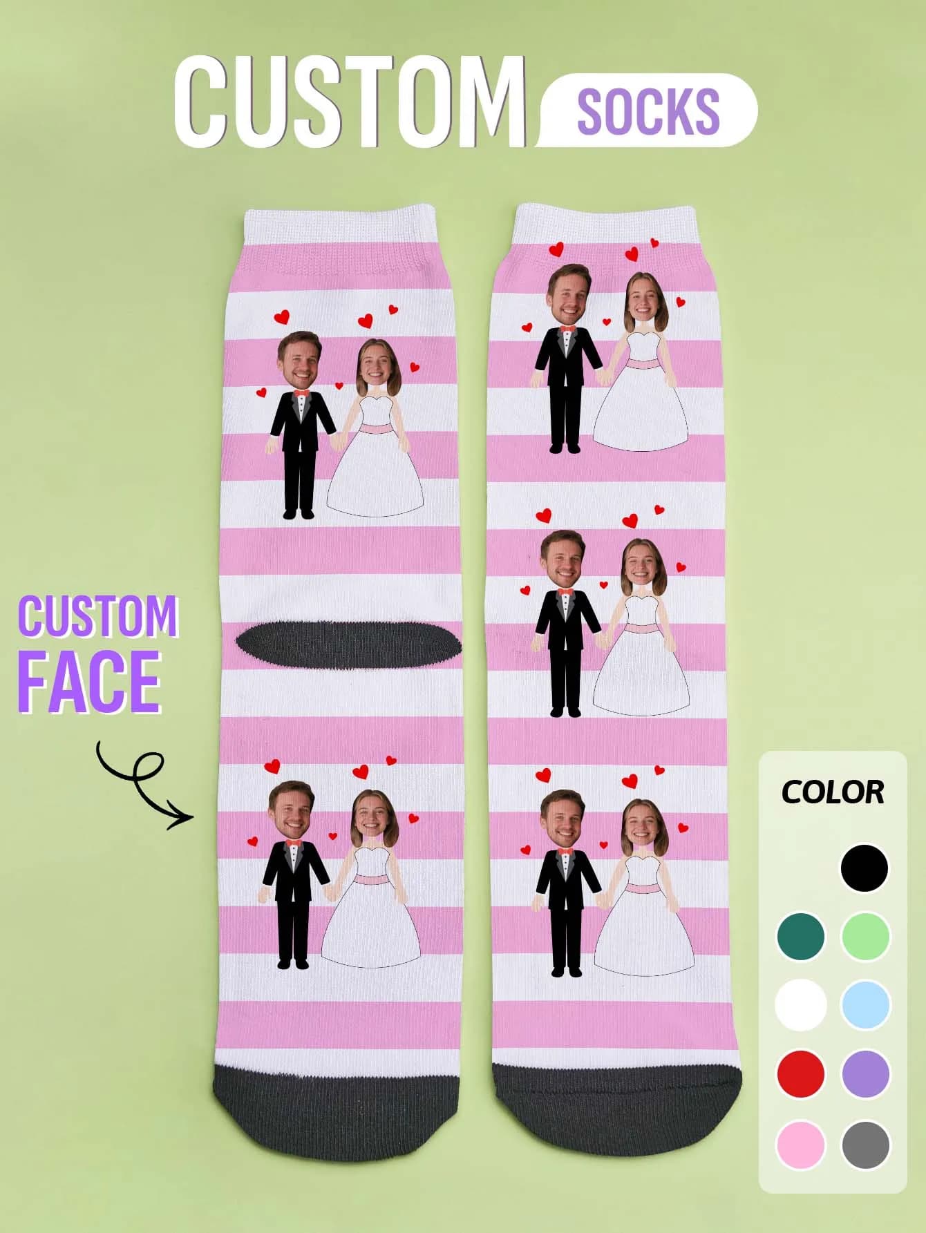 Socks with Custom Photo Socks With Custom Couple Photos Wedding Anniversary Valentine's Day Birthday Gift For Him His Mom Dad