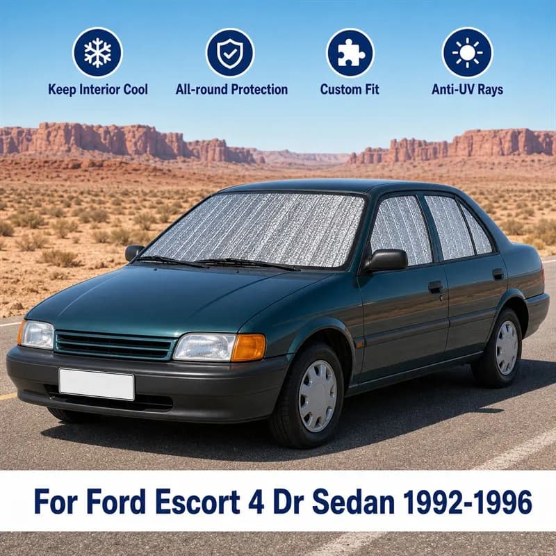 For Ford Escort 4 Dr Sedan 1992-1996 Full Set Car Window Sunshades UV Block Privacy Heat Insulated Foldable Car Curtain
