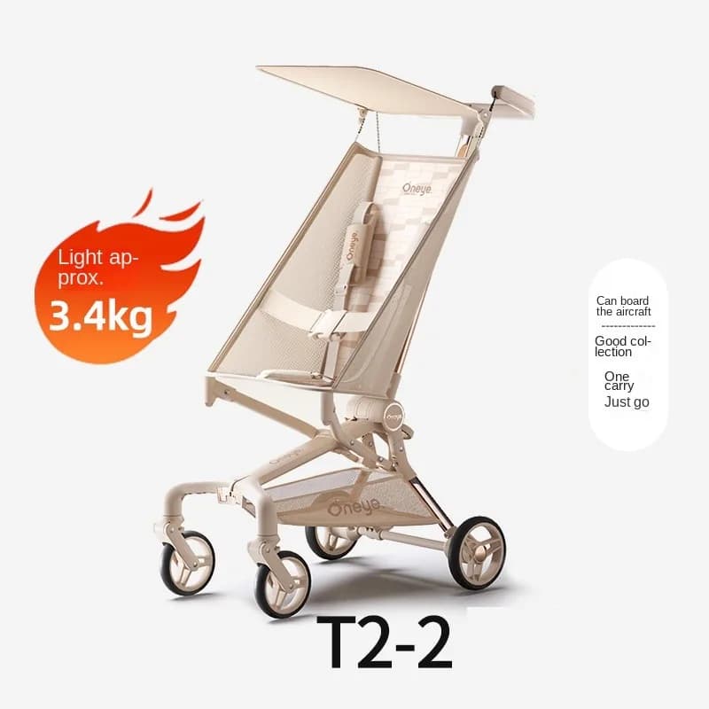 Nuovo passeggino tascabile per auto da viaggio per bambini T2 con passeggino pieghevole leggero a quattro ruote per bambini