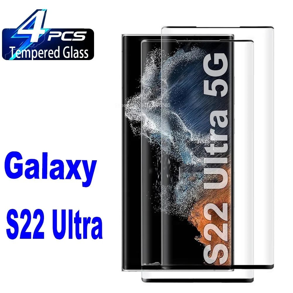4 pezzi 9H curvo quattro lati colla in vetro temperato per Samsung Galaxy S22 S24 S23 S21 S20 Ultra S8 S9 S10 5G protezione schermo in vetro