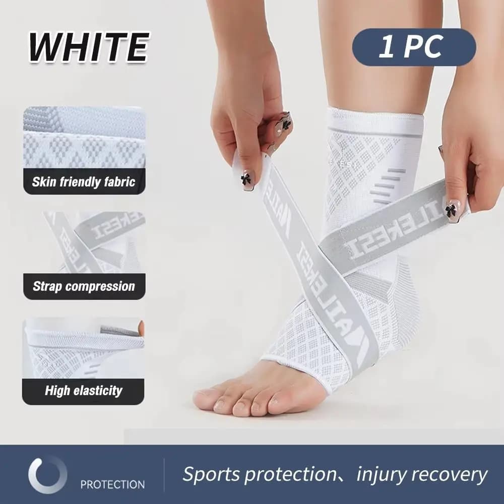 Supporto per Caviglia Regolabile Fascia Elastica Protezione Caviglia Sportiva Calza Compressiva Traspirante in Nylon