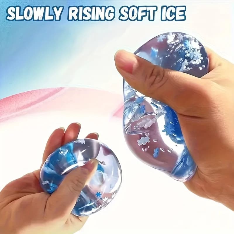 1 Pezzo Giocattolo Squishy a Forma di Cubetto di Ghiaccio - Antistress Blu a Lenta Risalita, Morbido Blocco Fiocco di Neve, Premio per la Classe e Regalo di Natale