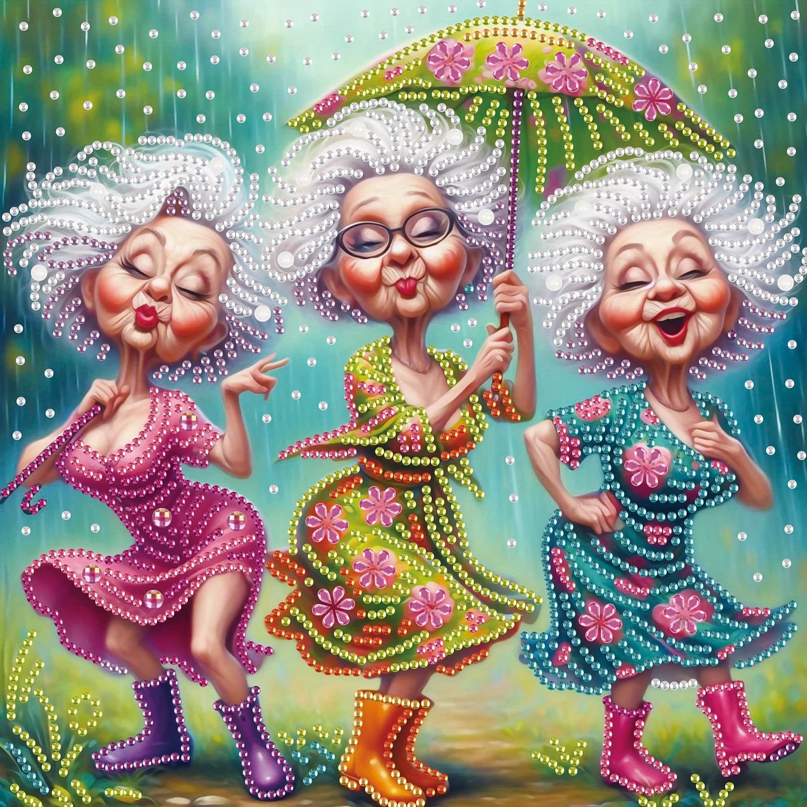 Kit di pittura con diamanti per adulti, arte con diamanti a forma speciale della nonna felice per principianti, pittura con diamanti per regalo di decorazione domestica