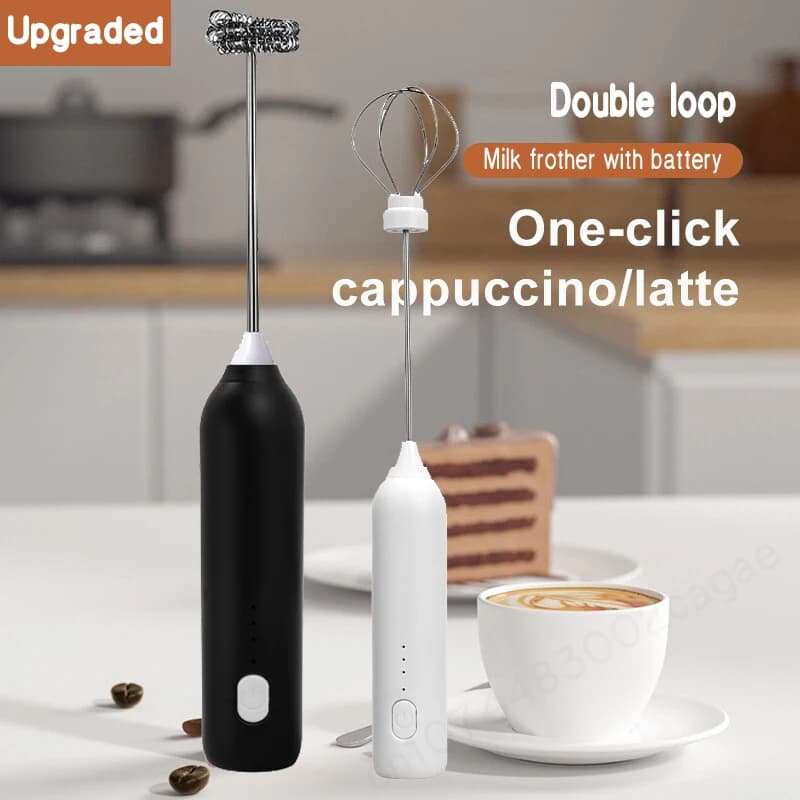 2 in 1 Rechargeable Stainless Steel Rechargeable Blender 3 Speed Blender for Coffee Blender for Eggs Portable Foam Making Tools