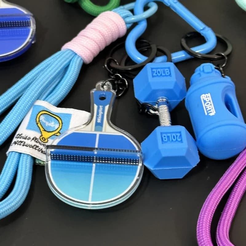New 2026 Handlebar Shaped Keyring, Barbell and Kettlebell - Pendants for muscle-themed bags, rope, fitness, gym - Fitness Gift