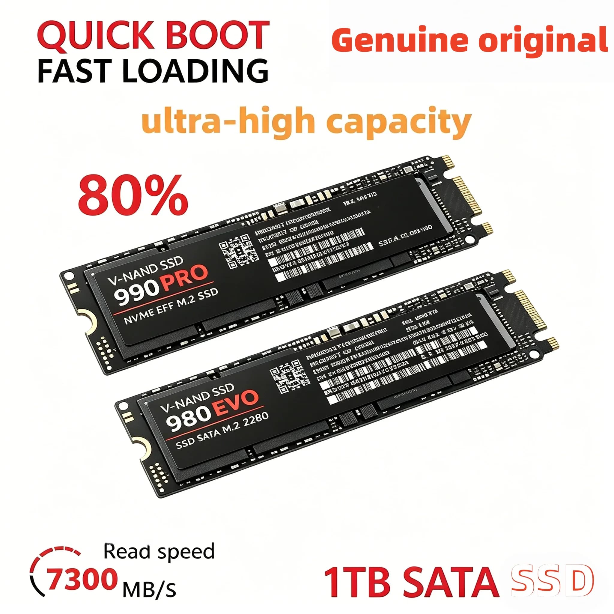 Nuovo 2026 980Pro 990Pro 1TB NVMe PCIe 4.0 SSD Interno per Laptop, Microcomputer, Desktop/MAC/PC Originale Genuino