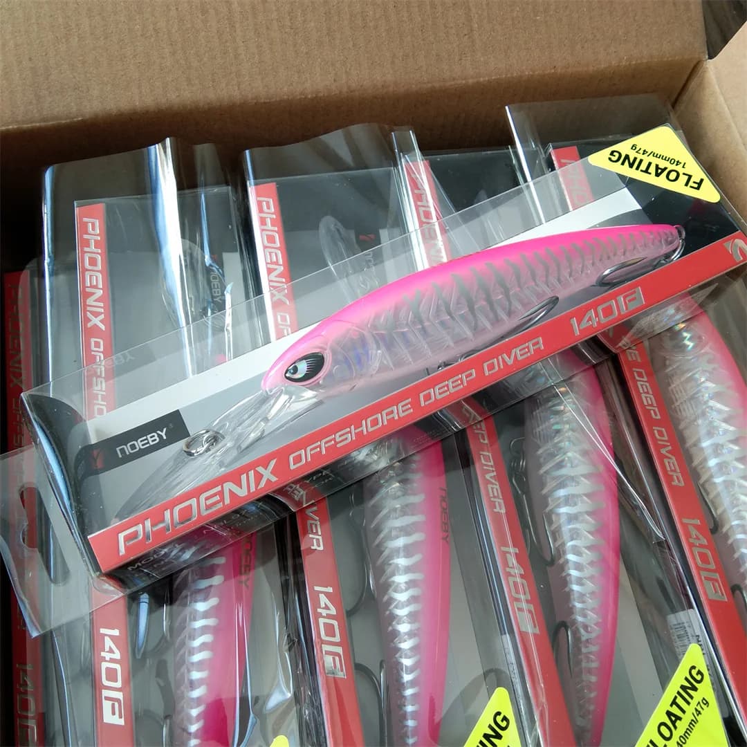 Noeby 140mm/47g 180mm/94g Trolling Minnow Richiamo di pesca Offshore Deep Diver Esche rinforzate Osso di pesce Grande gioco Pesca Esca dura