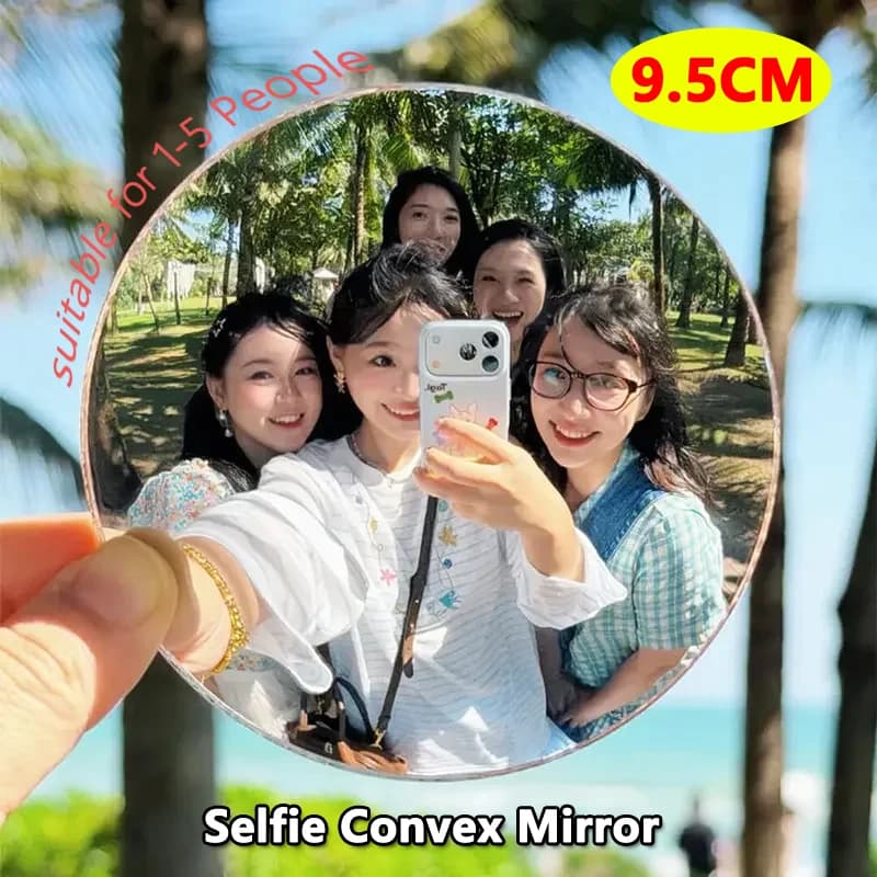 Mini 9.5 CM Round Mirror, Selfie Portable Mirror, High Definition Travel Convex Mirror, Photo and Selfie Accessories