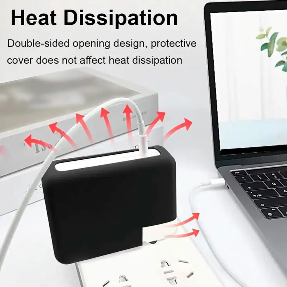 Custodia protettiva per caricabatterie Custodia in silicone Custodia antiurto per caricabatterie da 30 W per custodia per caricabatterie MacBook Adattatore di alimentazione per laptop