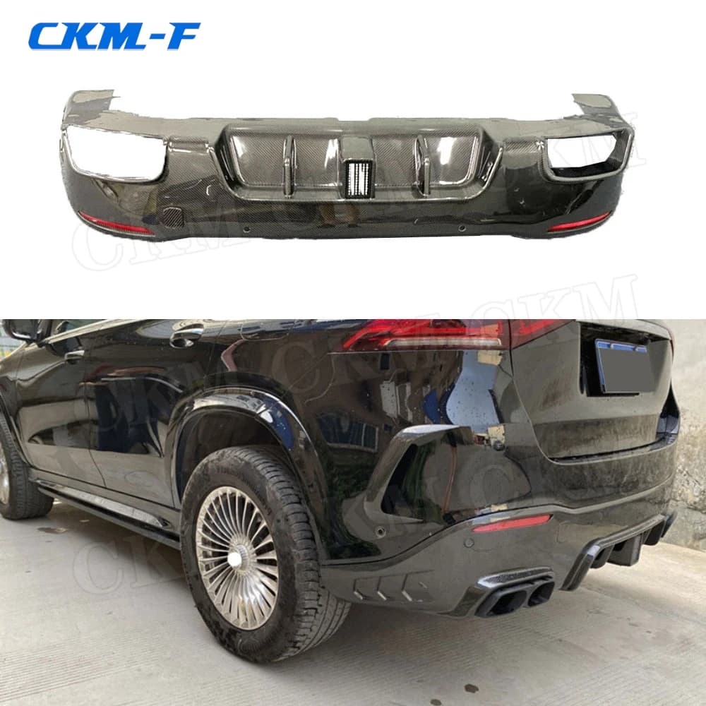Diffusore Posteriore in Fibra di Carbonio con Scarico per Mercedes Benz GLE Classe W167 GLE53 AMG SUV 2020, Accessori Auto