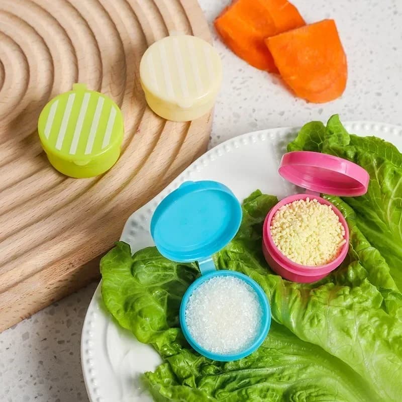 4 pezzi mini scatola per il pranzo accessori contenitore per condimenti portatile da viaggio modello carino contenitore per condimenti per miele di pomodoro per bambini