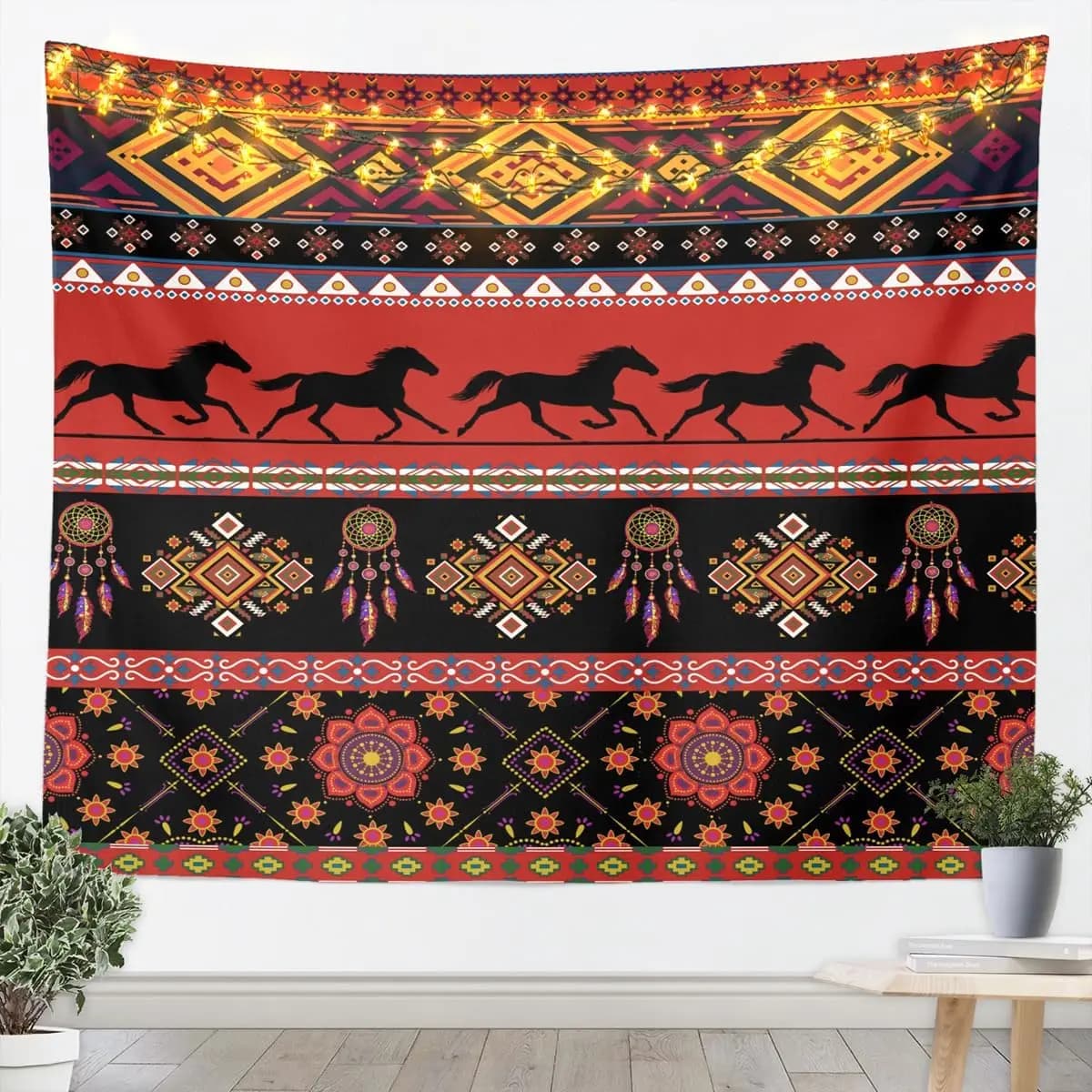 Western Wall Hanging Boho Aztec Wall Tapestry Kids Boys Girls Cowboy Cowgirl Horse Dreamcatcher Tapestry Luxury Southwestern
