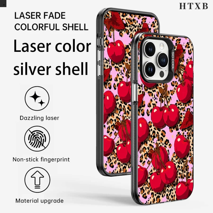 Leopard print with cherries Phone for iPhone from 17 to 11 Pro Max Plus