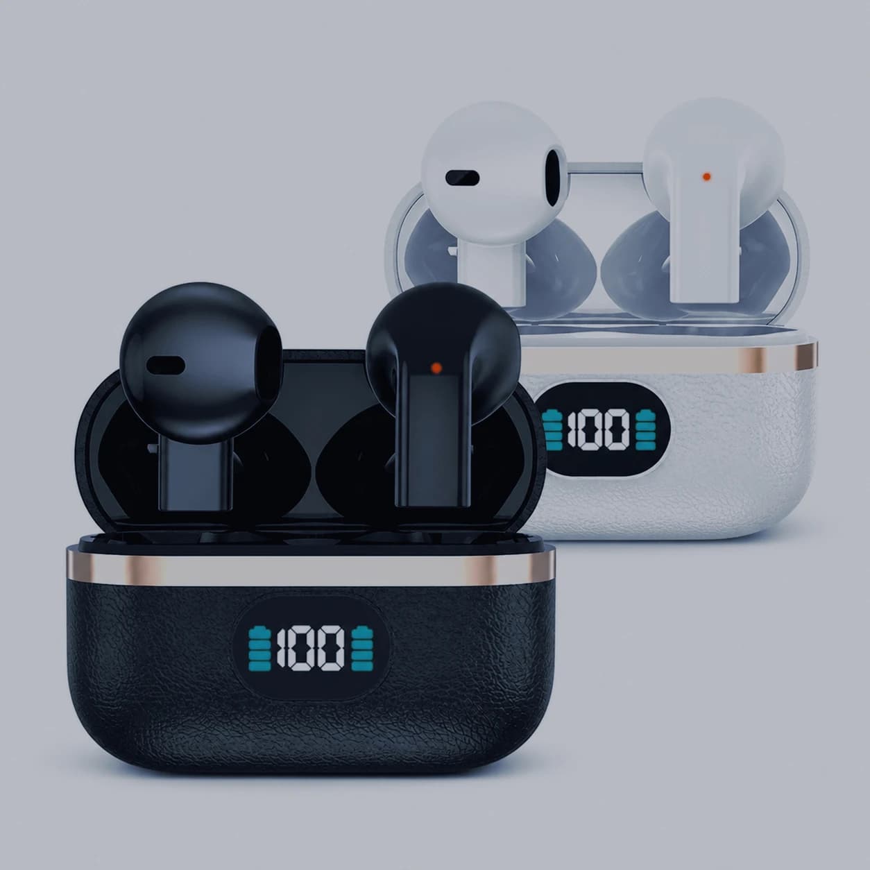 Leather‑Textured Wireless In‑Ear Earbuds Built‑in Mic Long‑Lasting Battery Great for Sports Daily Music