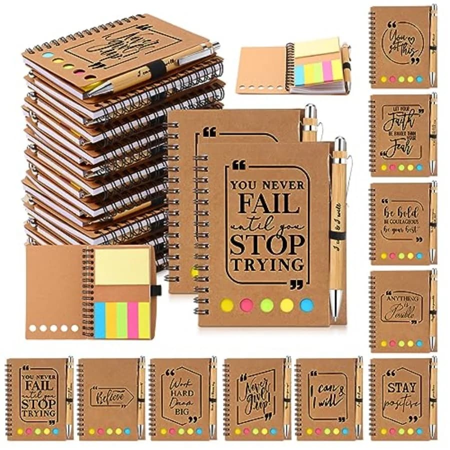Set Regalo Aziendale per l'Apprezzamento dei Dipendenti - Quaderno Ispirazionale con Blocco Note Adesivo, Penna Motivazionale, Diari di Ringraziamento per Aziende