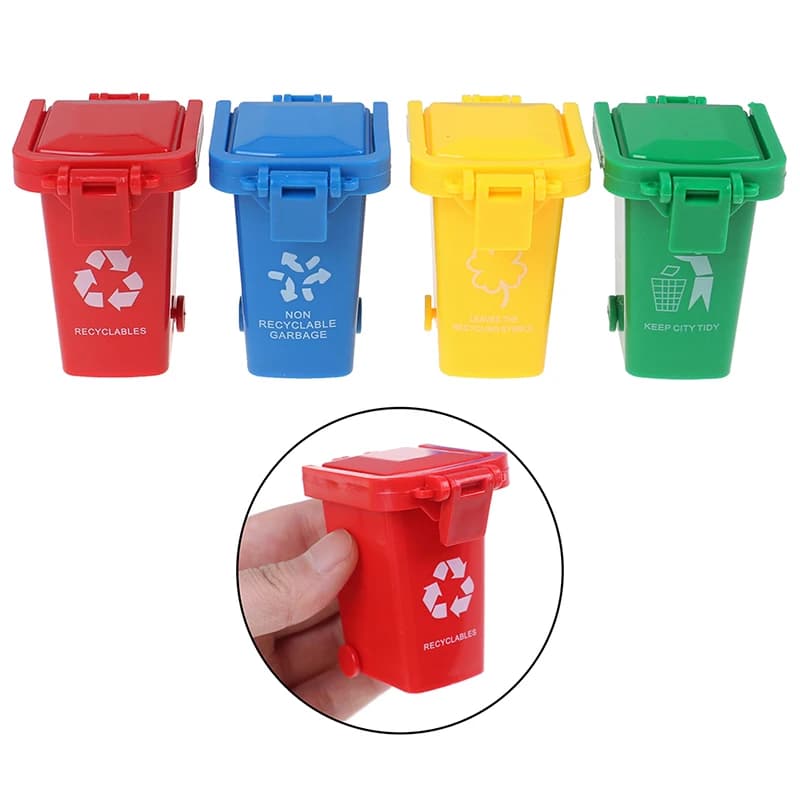 Kid 4 pcs/set garbage bin toy garbage truck cans sidewalk vehicle Bin toys