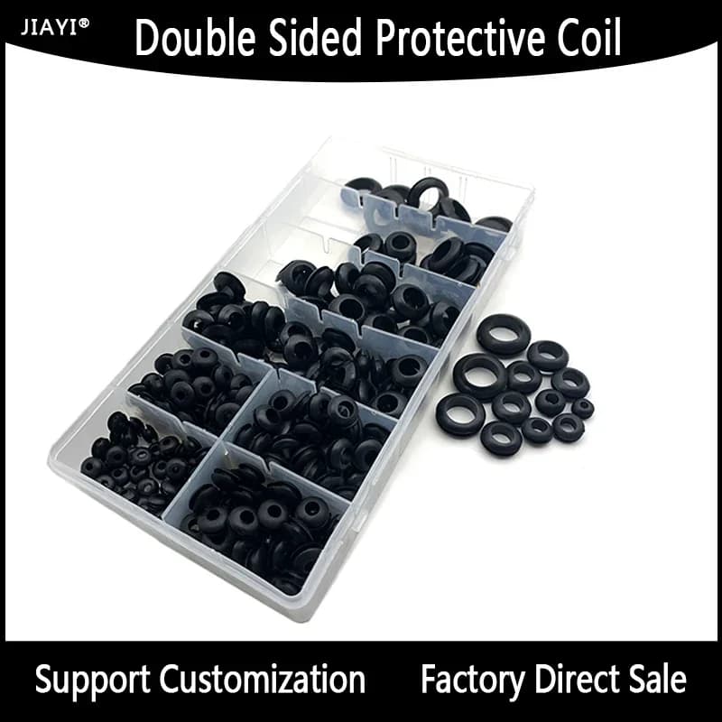 295Pcs NBR Rubber Grommet Kit 8 Sizes Waterproof Insulated Oil Wear Resistant Cable Hole Guard For Generator Wiring Harness